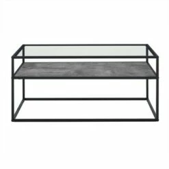 Modern Reversible Open Shelf Coffee Table - Saracina Home White Faux Marble/dark Concrete -Coffee Tables Elegant store unnamed file 1015