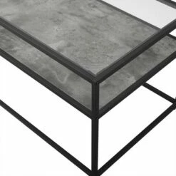 Modern Reversible Open Shelf Coffee Table - Saracina Home White Faux Marble/dark Concrete -Coffee Tables Elegant store unnamed file 1016