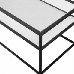 Modern Reversible Open Shelf Coffee Table - Saracina Home White Faux Marble/dark Concrete -Coffee Tables Elegant store unnamed file 1017
