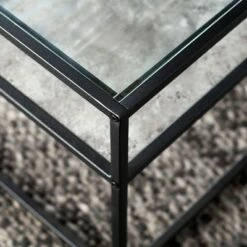 Modern Reversible Open Shelf Coffee Table - Saracina Home White Faux Marble/dark Concrete -Coffee Tables Elegant store unnamed file 1018