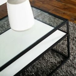 Modern Reversible Open Shelf Coffee Table - Saracina Home White Faux Marble/dark Concrete -Coffee Tables Elegant store unnamed file 1022