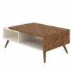 Two-Tone Wooden Coffee Table with Splayed Legs and Storage Shelf White/Brown - The Urban Port -Coffee Tables Elegant store unnamed file 1064