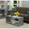 Northfield Admiral Coffee Table with Shelf Gray Faux Marble - Breighton Home