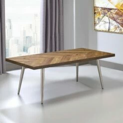 Worth Cocktail Table Natural Wood - Steve Silver Co.