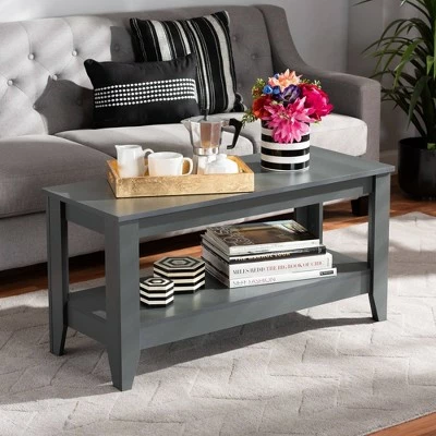 Elada Wood Coffee Table Gray - Baxton Studio 6 Elada Wood Coffee Table Gray - Baxton Studio - Image 4