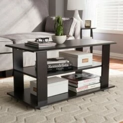 Joliette Modern and Contemporary Finished Coffee Table Dark Brown - Baxton Studio -Coffee Tables Elegant store unnamed file 1107