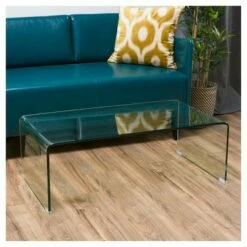 Ramona Glass Rectangle Coffee Table Clear - Christopher Knight Home -Coffee Tables Elegant store unnamed file 1112