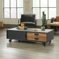 Sauder Boulevard Cafe Coffee Table Black with Vintage Oak Accents -Coffee Tables Elegant store unnamed file 1115