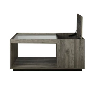 Cubist Storage Coffee Table with Glass Top - Saracina Home Slate Gray 9 Cubist Storage Coffee Table with Glass Top - Saracina Home Slate Gray - Image 7