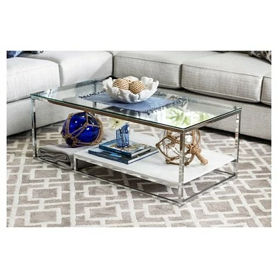 Tressie Coffee Table White/Chrome - HOMES: Inside + Out 3 Tressie Coffee Table White/Chrome - HOMES: Inside + Out