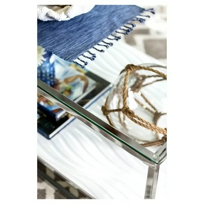 Tressie Coffee Table White/Chrome - HOMES: Inside + Out 5 Tressie Coffee Table White/Chrome - HOMES: Inside + Out - Image 3