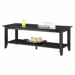 Breighton Home American Heritage Coffee Table with Shelf - Convenience Concepts