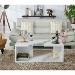Gustave Coffee Table Winter White/Gray - HOMES: Inside + Out -Coffee Tables Elegant store unnamed file 1190