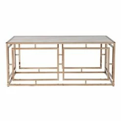 Glenshippe Faux Marble Cocktail Table Champagne - Aiden Lane