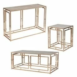 Glenshippe Faux Marble Cocktail Table Champagne - Aiden Lane -Coffee Tables Elegant store unnamed file 1196