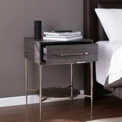Glenshippe Faux Marble Cocktail Table Champagne - Aiden Lane -Coffee Tables Elegant store unnamed file 1200