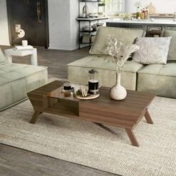 Kathryne Modern Flip Down Cabinet Coffee Table - HOMES: Inside + Out Brown -Coffee Tables Elegant store unnamed file 1208
