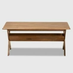 Sarai Rectangular Wood Coffee Table Brown - Baxton Studio