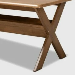 Sarai Rectangular Wood Coffee Table Brown - Baxton Studio -Coffee Tables Elegant store unnamed file 1244