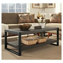 48" Modern Industrial Loop Leg Coffee Table Charcoal - Saracina Home -Coffee Tables Elegant store unnamed file 1249
