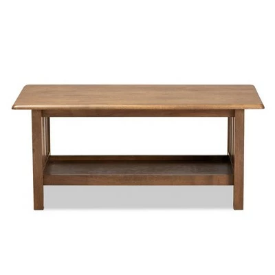 Rylie Rectangular Wood Coffee Table Brown - Baxton Studio 3 Rylie Rectangular Wood Coffee Table Brown - Baxton Studio