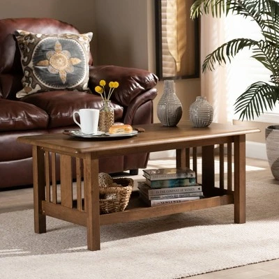 Rylie Rectangular Wood Coffee Table Brown - Baxton Studio 7 Rylie Rectangular Wood Coffee Table Brown - Baxton Studio - Image 5