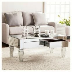 Darla Contemporary Mirrored Rectangular Cocktail Table - Mirrored - Aiden Lane -Coffee Tables Elegant store unnamed file 1350