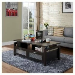 Camille Modern Uplifted Top Coffee Table Espresso - HOMES: Inside + Out