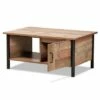 Vaughan Two-Tone Rustic Oak and Wood Coffee Table Brown/Black - Baxton Studio -Coffee Tables Elegant store unnamed file 1370