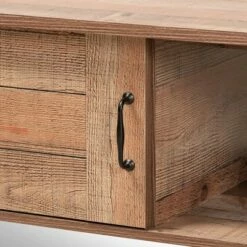 Vaughan Two-Tone Rustic Oak and Wood Coffee Table Brown/Black - Baxton Studio -Coffee Tables Elegant store unnamed file 1374