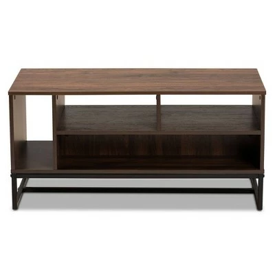 Flannery Metal Coffee Table Walnut - Baxton Studio 3 Flannery Metal Coffee Table Walnut - Baxton Studio