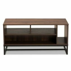 Flannery Metal Coffee Table Walnut - Baxton Studio 10 Flannery Metal Coffee Table Walnut - Baxton Studio -Coffee Tables Elegant store unnamed file 1429