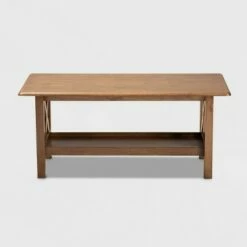 Reese Rectangular Wood Coffee Table Brown - Baxton Studio