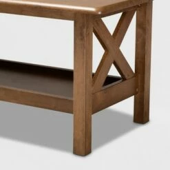Reese Rectangular Wood Coffee Table Brown - Baxton Studio -Coffee Tables Elegant store unnamed file 1445