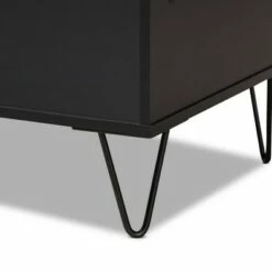 Lilith Two-Tone Wood and Metal 3 Tier Coffee Table Black/Oak Brown - Baxton Studio -Coffee Tables Elegant store unnamed file 1457