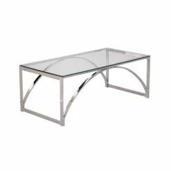 Kalb Glass Top Cocktail Table Chrome - Aiden Lane -Coffee Tables Elegant store unnamed file 1468
