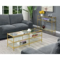 Royal Crest 3 Tier Coffee Table Gold - Breighton Home