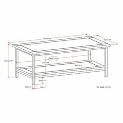 48" Rhonda Solid Mango Wood Coffee Table Dark Cognac Brown - WyndenHall -Coffee Tables Elegant store unnamed file 1535