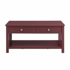Whitley 2 Drawer Coffee Table Merlot - Linon