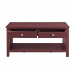 Whitley 2 Drawer Coffee Table Merlot - Linon -Coffee Tables Elegant store unnamed file 1576