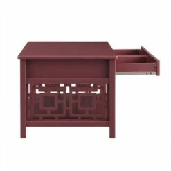 Whitley 2 Drawer Coffee Table Merlot - Linon -Coffee Tables Elegant store unnamed file 1578