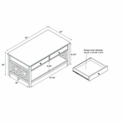 Whitley 2 Drawer Coffee Table Merlot - Linon -Coffee Tables Elegant store unnamed file 1584