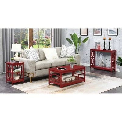 Town Square Coffee Table with Shelf Cranberry Red - Breighton Home 4 Town Square Coffee Table with Shelf Cranberry Red - Breighton Home - Image 2