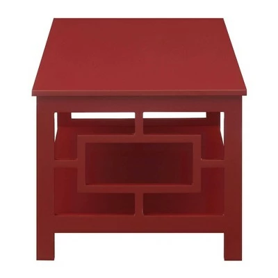 Town Square Coffee Table with Shelf Cranberry Red - Breighton Home 6 Town Square Coffee Table with Shelf Cranberry Red - Breighton Home - Image 4