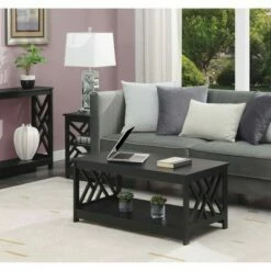 Titan Coffee Table with Shelf - Breighton Home Black