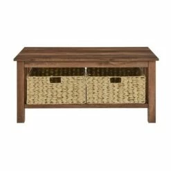 Mission Coffee Table with Woven Baskets - Saracina Home Black -Coffee Tables Elegant store unnamed file 168