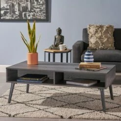 Azzura Mid Century Modern Coffee Table - Christopher Knight Home Dark Walnut