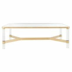 Suzanna Acrylic Coffee Table - Safavieh Brass -Coffee Tables Elegant store unnamed file 1736