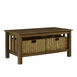 Mission Coffee Table with Woven Baskets - Saracina Home Black -Coffee Tables Elegant store unnamed file 174