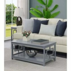 Town Square Coffee Table with Shelf Gray - Breighton Home